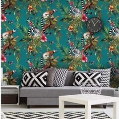 Tapetai Dutch Wallcoverings 12402, žalios spalvos, su lemūrais цена и информация | Обои | pigu.lt