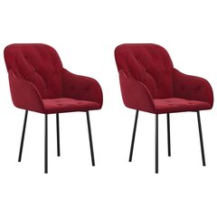 Обеденные стулья, 2 шт., красные цена и информация | Стулья для кухни и столовой | pigu.lt