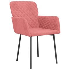Valgomojo kėdės, 2vnt., rožinės spalvos, aksomas цена и информация | Стулья для кухни и столовой | pigu.lt