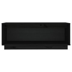 vidaXL Televizoriaus spintelė, juoda, 90x35x35cm, pušies masyvas kaina ir informacija | TV staliukai | pigu.lt
