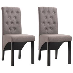 Valgomojo kėdės, 2 vnt., pilkos spalvos, audinys цена и информация | Стулья для кухни и столовой | pigu.lt