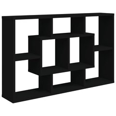 vidaXL Sieninė lentyna, juodos spalvos, 85x16x52,5cm, apdirbta mediena цена и информация | Полки | pigu.lt