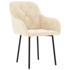 Valgomojo kėdės, Aksomas, 2vnt., kreminė spalva kaina ir informacija | Virtuvės ir valgomojo kėdės | pigu.lt
