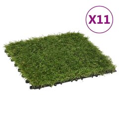 Dirbtinės žolės plytelės, 11 vnt., 30 x 30 cm kaina ir informacija | Terasos grindys | pigu.lt