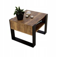 Kavos staliukas Perfektciecie Karo, 65x53,6x45 cm, rudas/juodas kaina ir informacija | Kavos staliukai | pigu.lt
