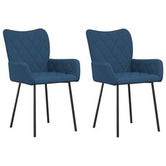 2-jų valgomojo kėdžių komplektas vidaXL, mėlynas kaina ir informacija | Virtuvės ir valgomojo kėdės | pigu.lt