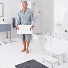 Sulankstoma taburetė vonios kambariui Ridder, baltos spalvos, 110kg kaina ir informacija | Vonios kambario aksesuarai | pigu.lt