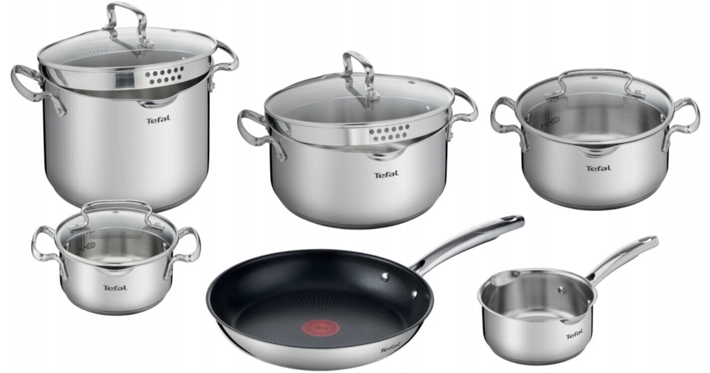 Tefal puodų ir keptuvių rinkinys Duetto+ G732SA55, 10 dalių kaina ir informacija | Puodai, greitpuodžiai | pigu.lt