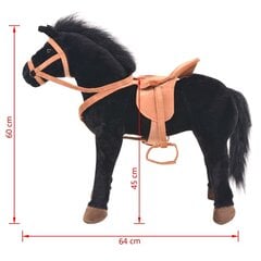 Стоящая плюшевая игрушка лошадь,черная цена и информация | Мягкие игрушки | pigu.lt