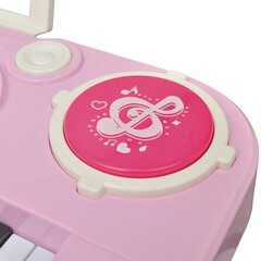 Vaikiškas sintezatorius su kėdute ir mikrofonu, rožinis kaina ir informacija | Lavinamieji žaislai | pigu.lt
