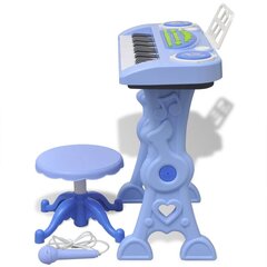 Детский синтезатор со стулом и микрофоном, синий цена и информация | Развивающие игрушки | pigu.lt