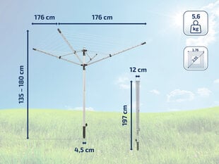 Sternhoff skalbinių džiovykla, 180 cm kaina ir informacija | Skalbinių džiovyklos ir aksesuarai | pigu.lt