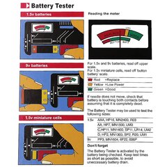 Deal Baterijų Testeris kaina ir informacija | Mechaniniai įrankiai | pigu.lt
