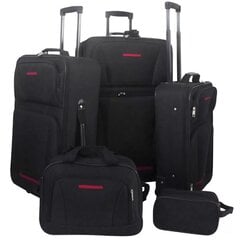 Набор чемоданов 90154, черный цена и информация | Чемоданы, дорожные сумки | pigu.lt