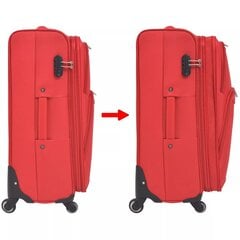 Набор чемоданов на колесах S-L, красный, 3 шт. цена и информация | Чемоданы, дорожные сумки | pigu.lt