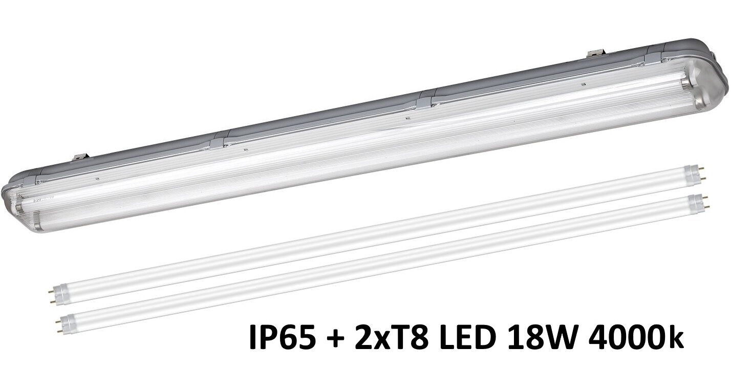 G.LUX lubinis šviestuvas LED-36W-IP65+T8 TUBE kaina ir informacija | Lubiniai šviestuvai | pigu.lt