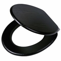 Klozeto sėdynė su soft-close mechanizmu Tiger Blackwash, juoda, MDF kaina ir informacija | Priedai unitazams, bidė | pigu.lt