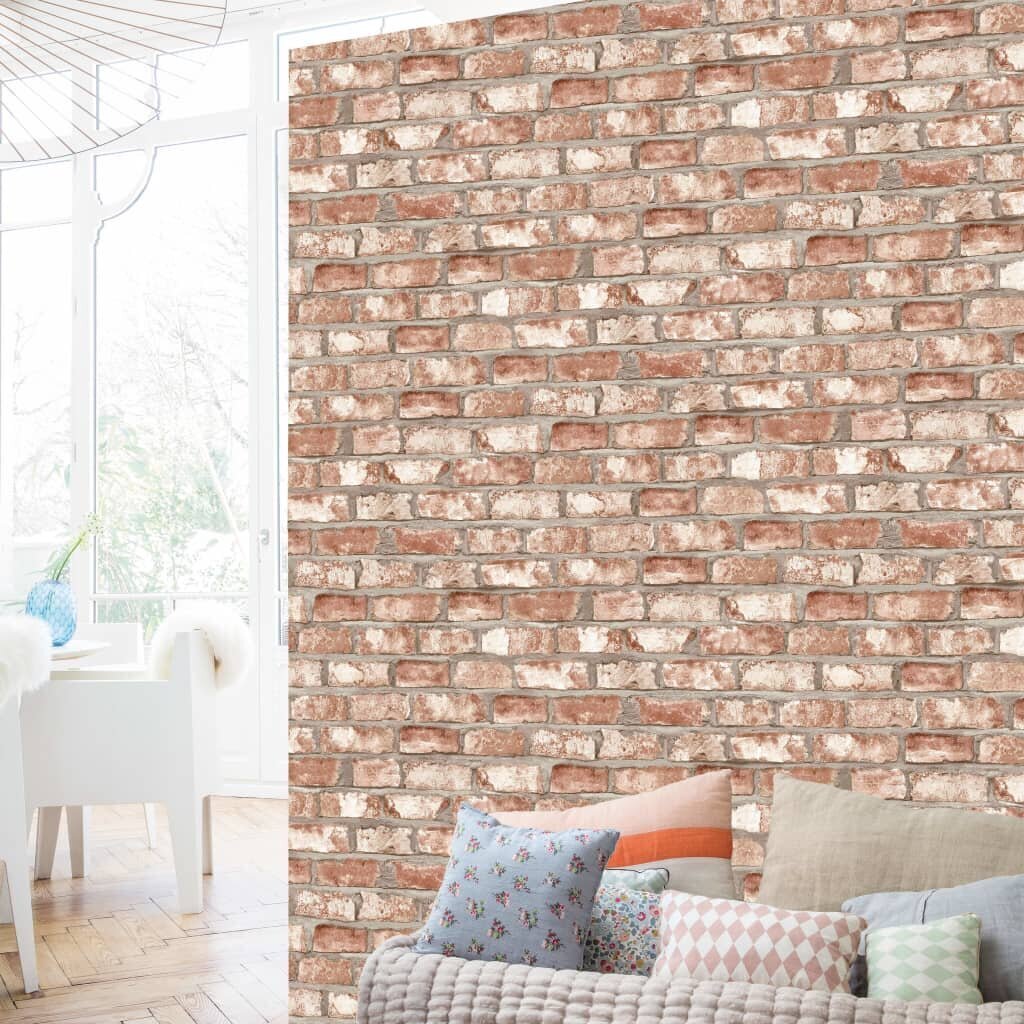 Tapetai Dutch Wallcoverings EW3102, raudonos spalvos, plytų dizaino цена и информация | Tapetai | pigu.lt