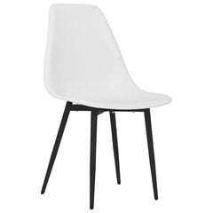 Valgomojo kėdės, 4vnt., baltos spalvos, PP цена и информация | Стулья для кухни и столовой | pigu.lt
