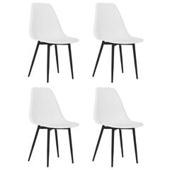 Valgomojo kėdės, 4vnt., baltos spalvos, PP kaina ir informacija | Virtuvės ir valgomojo kėdės | pigu.lt