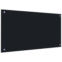 vidaXL virtuvės sienelė 90x50 cm, juoda kaina ir informacija | Virtuvės baldų priedai | pigu.lt