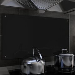 vidaXL virtuvės sienelė 90x50 cm, juoda kaina ir informacija | Virtuvės baldų priedai | pigu.lt