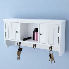 Подвесной шкафчик для ключей и украшений с дверцами и крючками цена и информация | Шкафчики в гостиную | pigu.lt