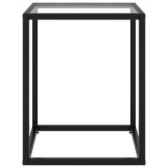 Kavos staliukas su grūdintu stiklu, juodas, 40x40x50 cm цена и информация | Журнальные столики | pigu.lt