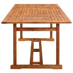 Sodo valgomojo stalas, 220x90x75 cm, rudas kaina ir informacija | Lauko stalai, staliukai | pigu.lt