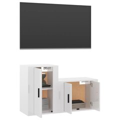 2-jų dalių TV spintelių komplektas vidaXL, baltas kaina ir informacija | TV staliukai | pigu.lt