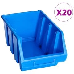 Sudedamos sandėliavimo dėžės, 20vnt., mėlynos, plastikas kaina ir informacija | Įrankių dėžės, laikikliai | pigu.lt