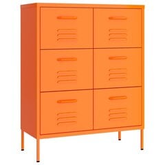 Spintelė su stalčiais, oranžinė, 80x35x101,5cm, plienas цена и информация | Шкафчики в гостиную | pigu.lt