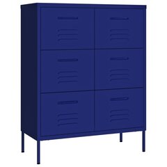Spintelė su stalčiais, tamsiai mėlyna, 80x35x101,5cm, plienas цена и информация | Шкафчики в гостиную | pigu.lt