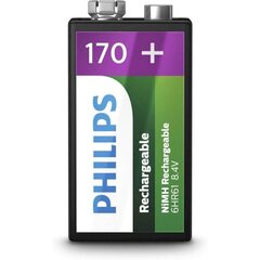 Philips HR22 9V 170mAh įkraunamos baterijos 23704 kaina ir informacija | Elementai | pigu.lt