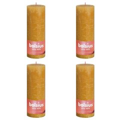 Bolsius Žvakės Shine, 4vnt., korio geltonos, 190x68mm, cilindro formos kaina ir informacija | Žvakės, Žvakidės | pigu.lt