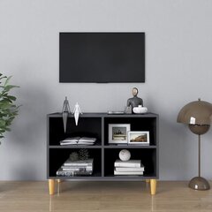 TV spintelė su medinėmis kojelėmis, 69,5x30x50 cm, pilka цена и информация | Тумбы под телевизор | pigu.lt