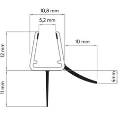 Dušo durų sandarinimo juosta, 6-8 mm kaina ir informacija | Maišytuvų ir dušų priedai | pigu.lt