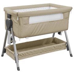 Kūdikio lovytė vidaXL, ruda kaina ir informacija | Kūdikių lovytės | pigu.lt