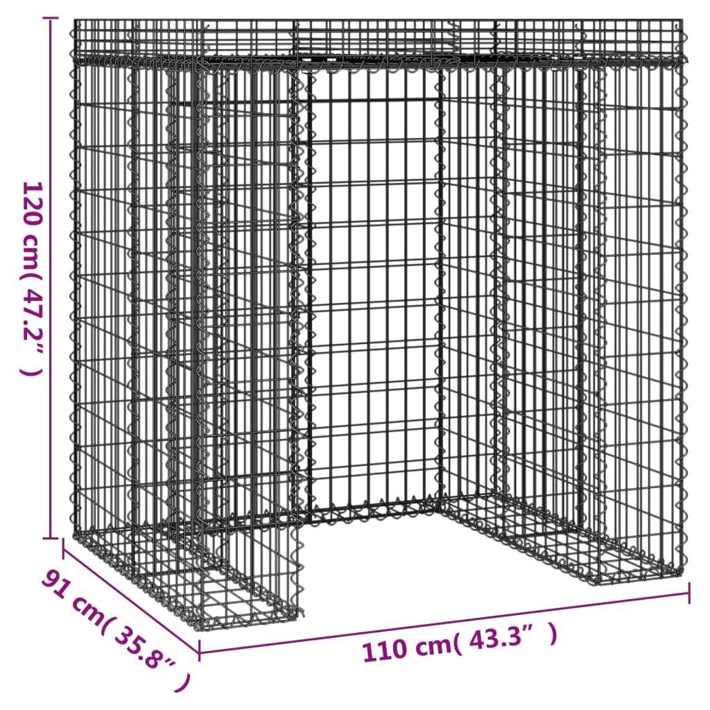 Išlenkti gabiono krepšiai vidaXL, 110x91x120cm kaina ir informacija | Tvoros ir jų priedai | pigu.lt