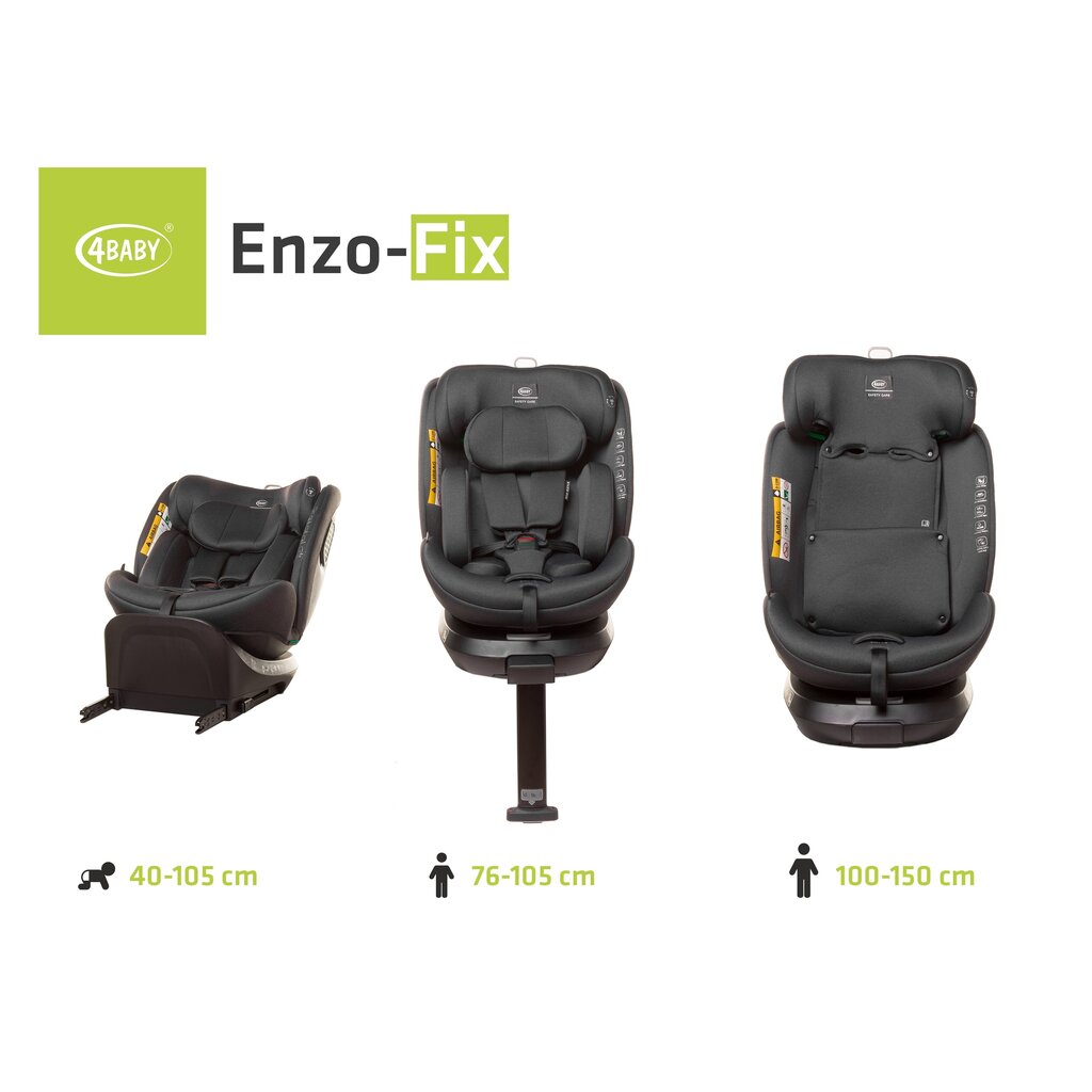 Automobilinė kėdutė 4Baby Enzo-fix, 0-36 kg., blue kaina ir informacija | Autokėdutės | pigu.lt