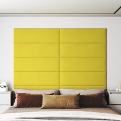 Sienų plokštės, 12vnt., geltonos, 90x30cm, audinys, 3,24m² kaina ir informacija | Lubų, sienų dekoro elementai | pigu.lt