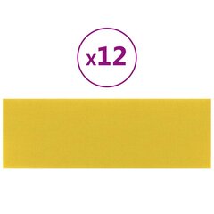 Sienų plokštės, 12vnt., geltonos, 90x30cm, audinys, 3,24m² kaina ir informacija | Lubų, sienų dekoro elementai | pigu.lt