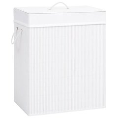 vidaXL skalbinių krepšys, 100 l, baltas kaina ir informacija | Vonios kambario aksesuarai | pigu.lt