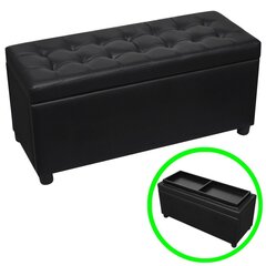 Скамейка-ящик для вещей, черного цвета цена и информация | Кресла-мешки и пуфы | pigu.lt