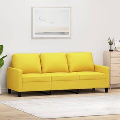 Trivietė sofa vidaXL, geltona kaina ir informacija | Sofos | pigu.lt