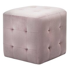 Pufai, 2 vnt., rožinės spalvos, 30x30x30 cm, aksomas (249020) цена и информация | Кресла-мешки и пуфы | pigu.lt