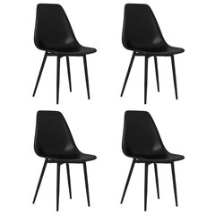 Valgomojo kėdės, 4vnt., juodos spalvos, PP цена и информация | Стулья для кухни и столовой | pigu.lt