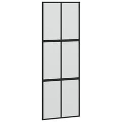 Stumdomos durys juodos 76x205cm grūdintas stiklas/aliuminis 155207 kaina ir informacija | Vidaus durys | pigu.lt