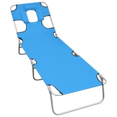 Sulankstomas gultas su pagalvėle, mėlynas kaina ir informacija | Gultai | pigu.lt