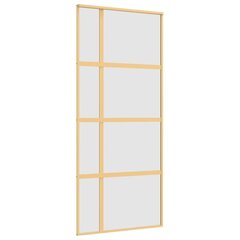 Stumdomos durys auksinės 90x205cm stiklas ir aliuminis 155194 kaina ir informacija | Vidaus durys | pigu.lt